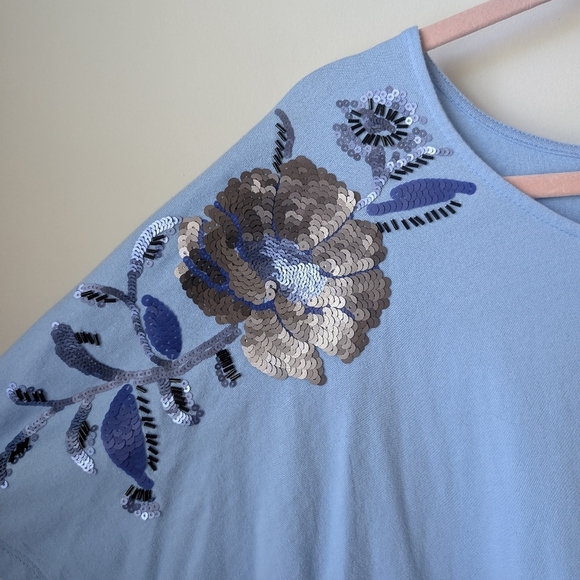 Roamans Floral Embellished Sequin Oversized Tunic - Size 22/24 - Picture 3 of 5